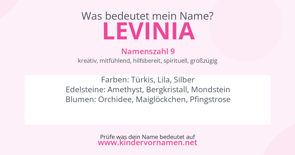 Was bedeutet der Name Levinia?