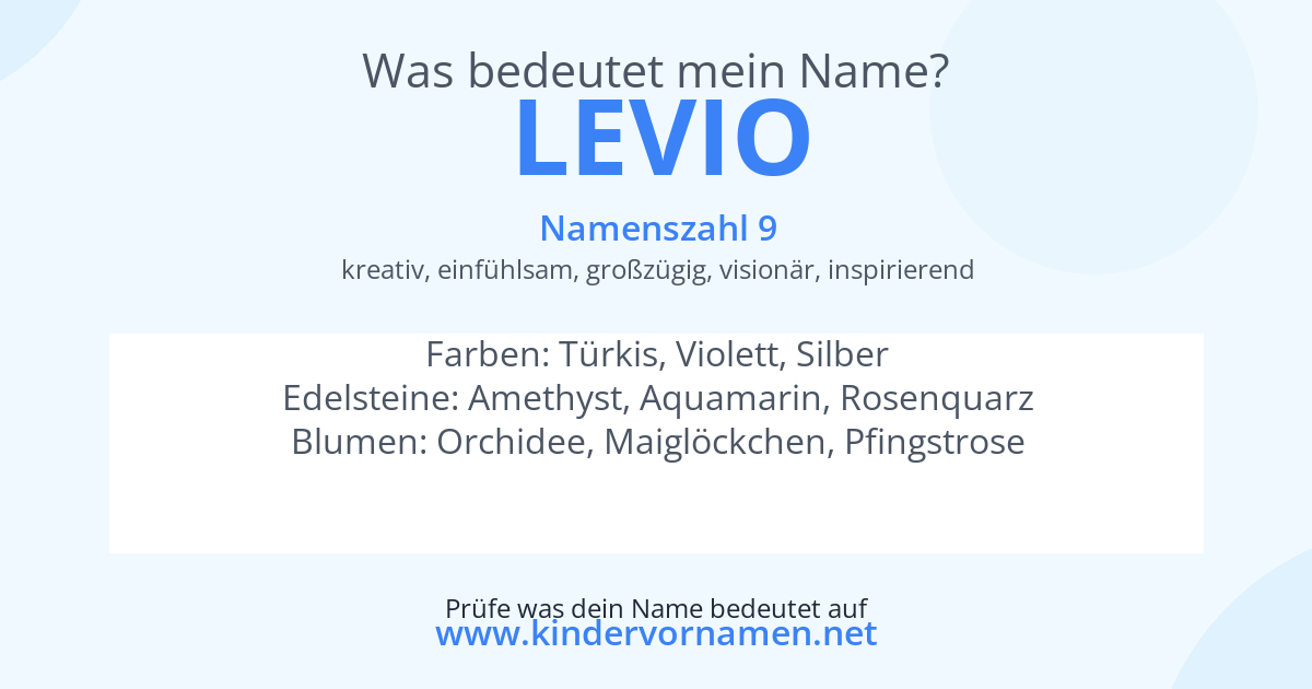 Was bedeutet der Name Levio?