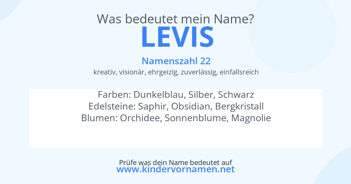 Was bedeutet der Name Levis?