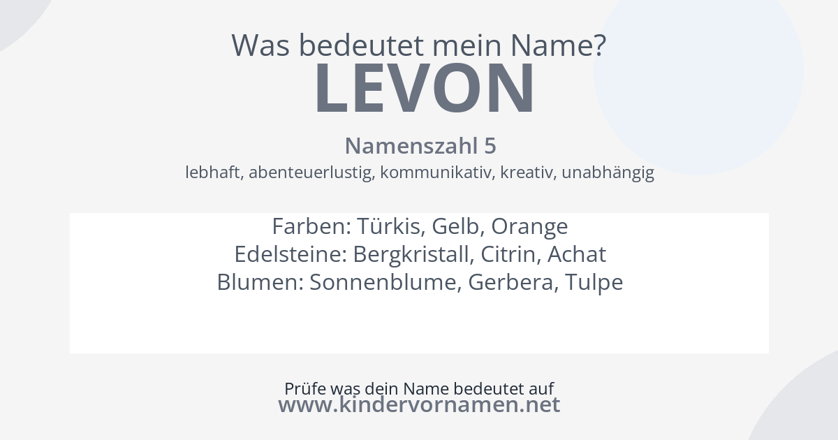 Was bedeutet der Name Levon?