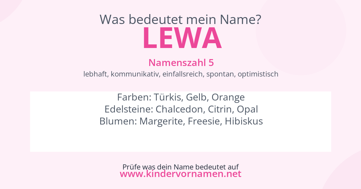 Was bedeutet der Name Lewa?