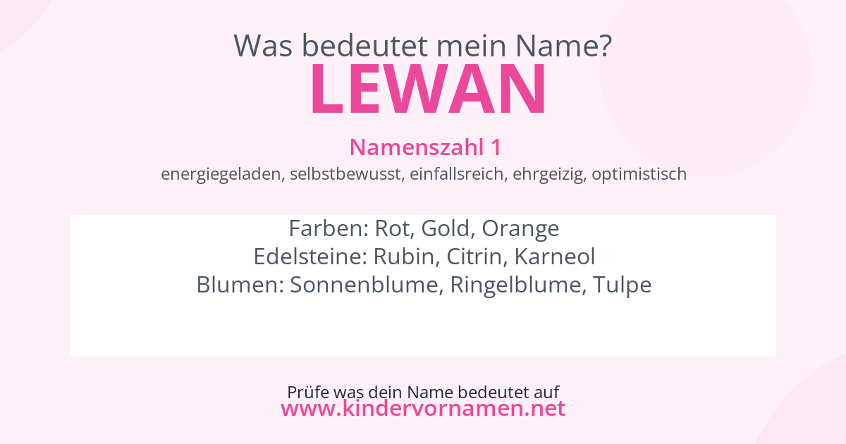 Was bedeutet der Name Lewan?