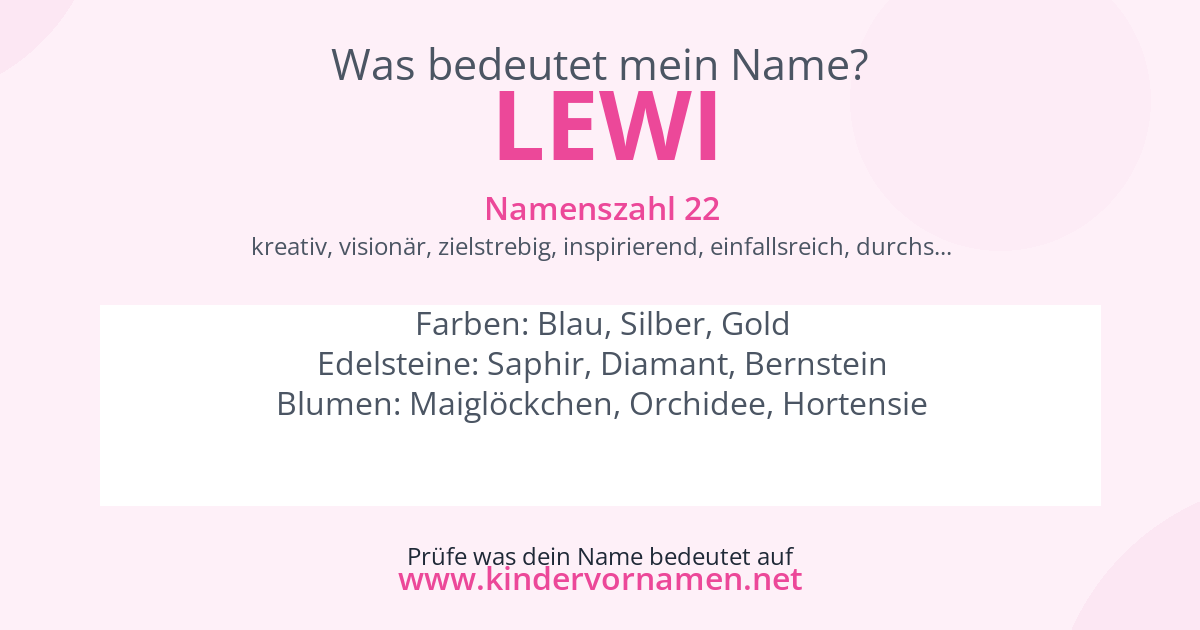 Was bedeutet der Name Lewi?