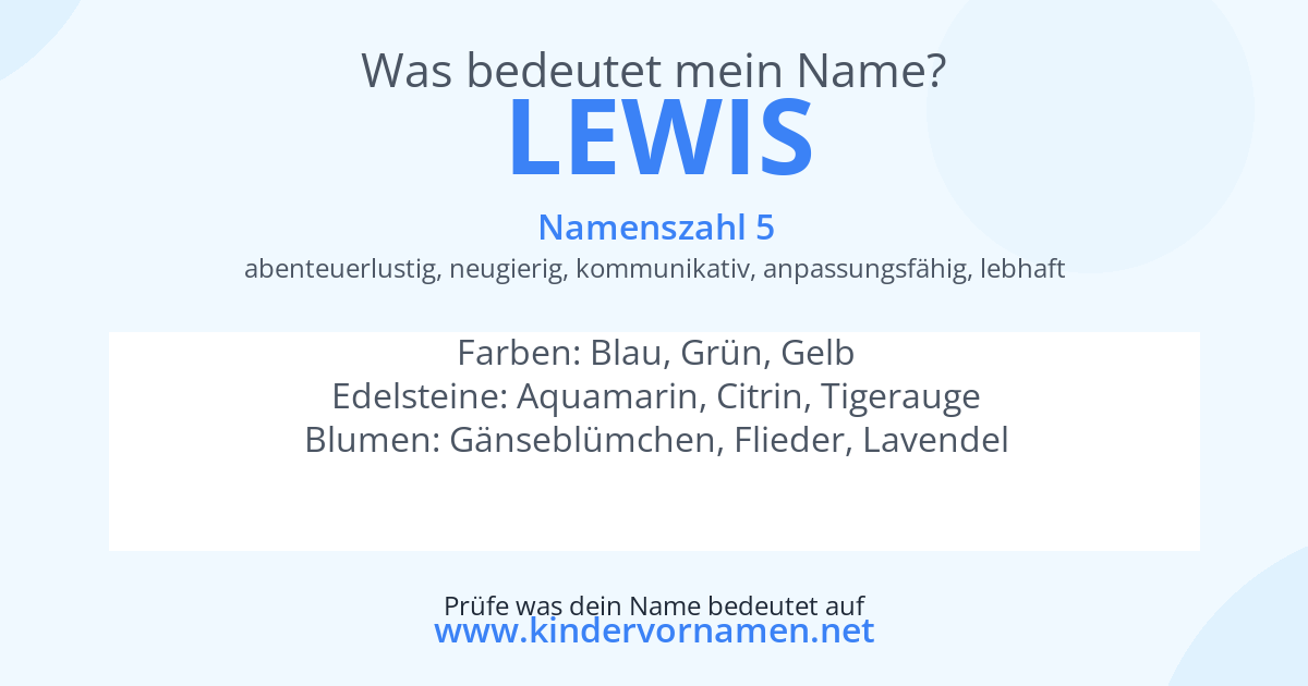 Was bedeutet der Name Lewis?