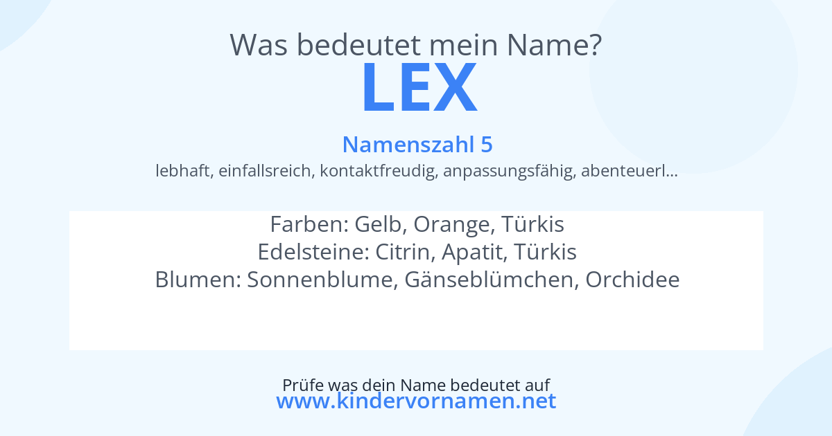 Was bedeutet der Name Lex?