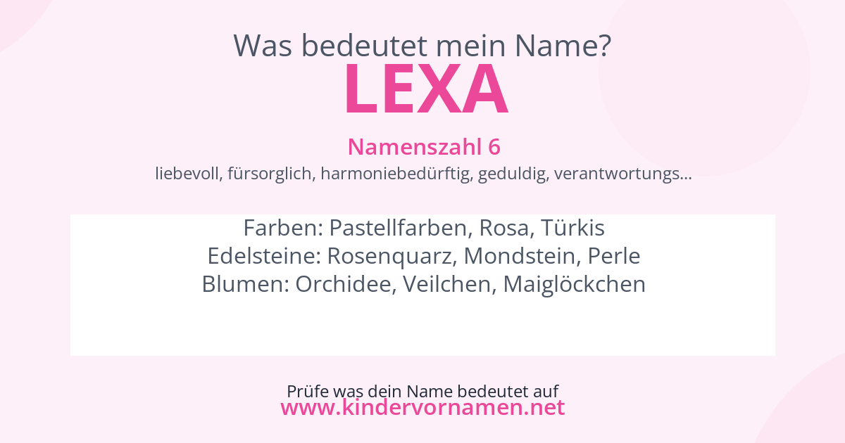 Was bedeutet der Name Lexa?