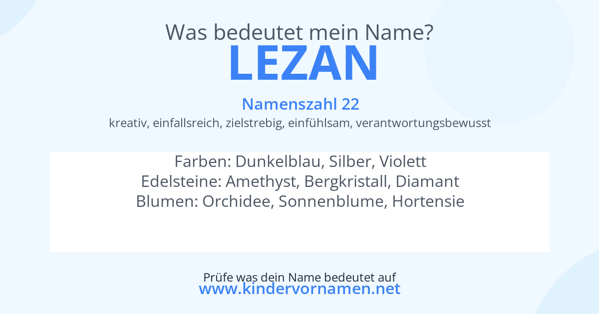 Was bedeutet der Name Lezan?