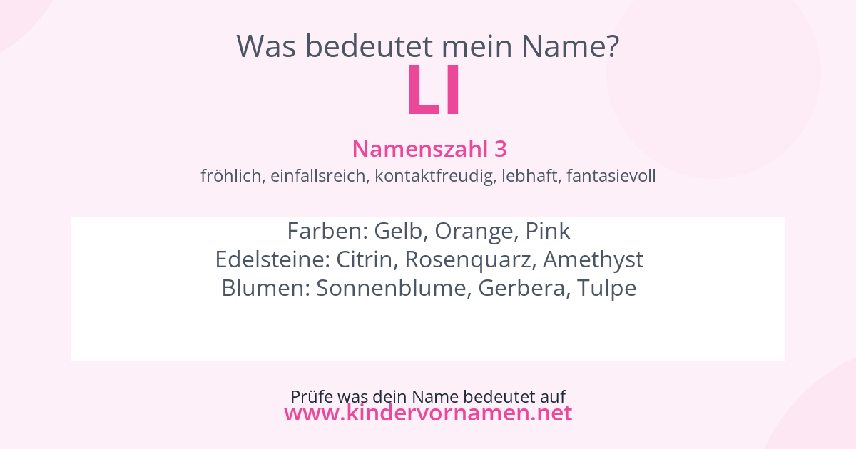 Was bedeutet der Name Li?