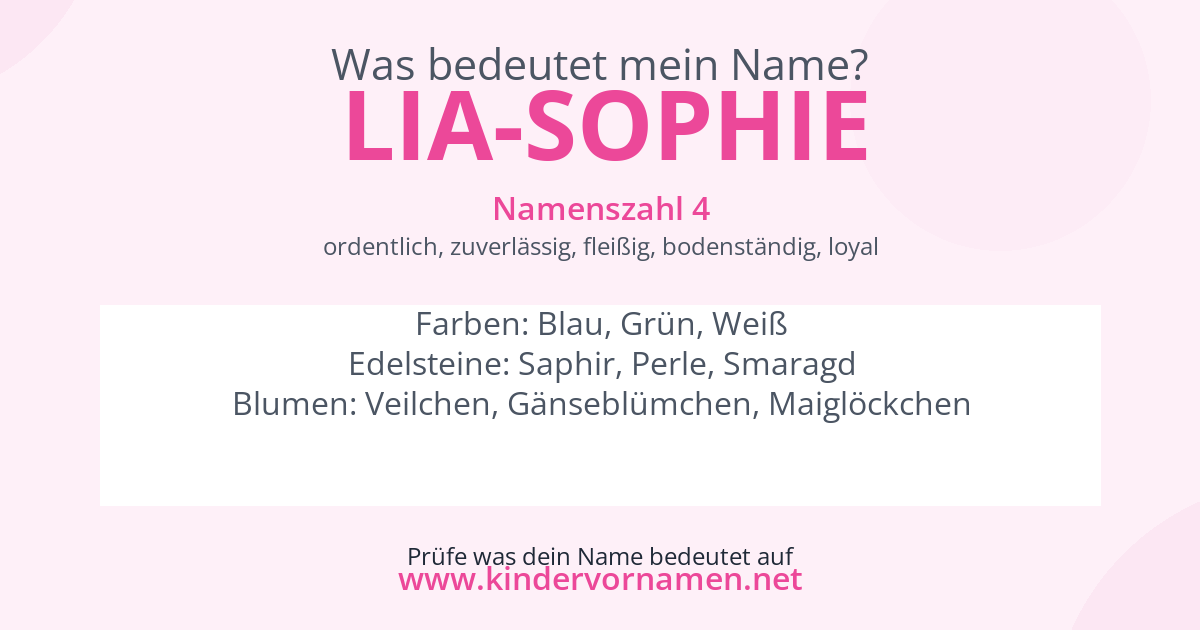 Was bedeutet der Name Lia-Sophie?