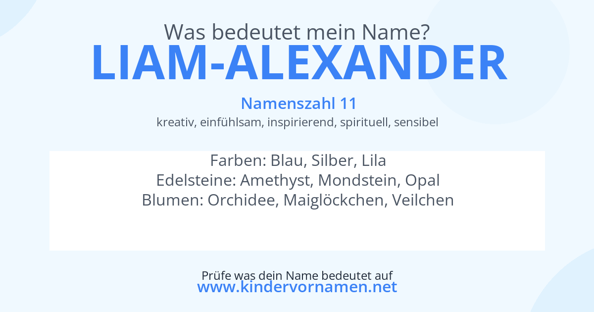 Was bedeutet der Name Liam-Alexander?