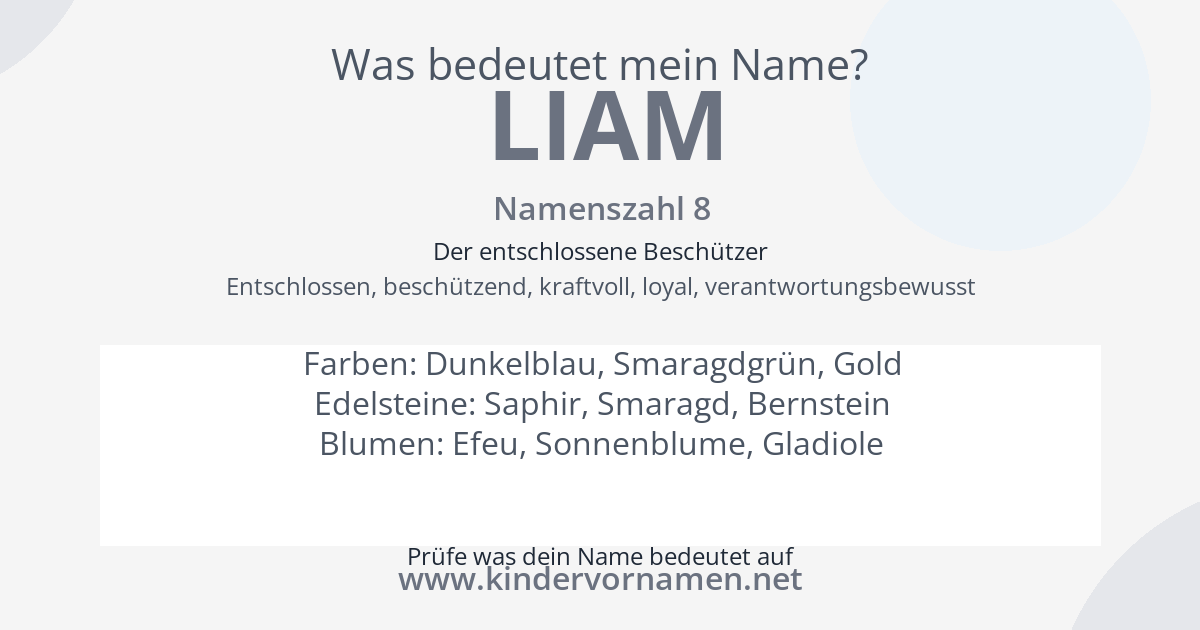 Was bedeutet der Name Liam?