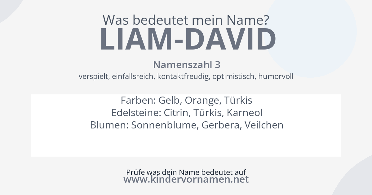 Was bedeutet der Name Liam-David?