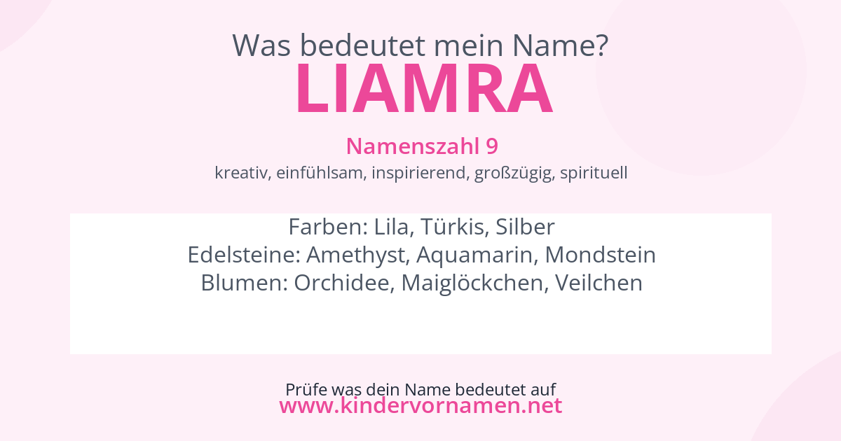 Was bedeutet der Name Liamra?