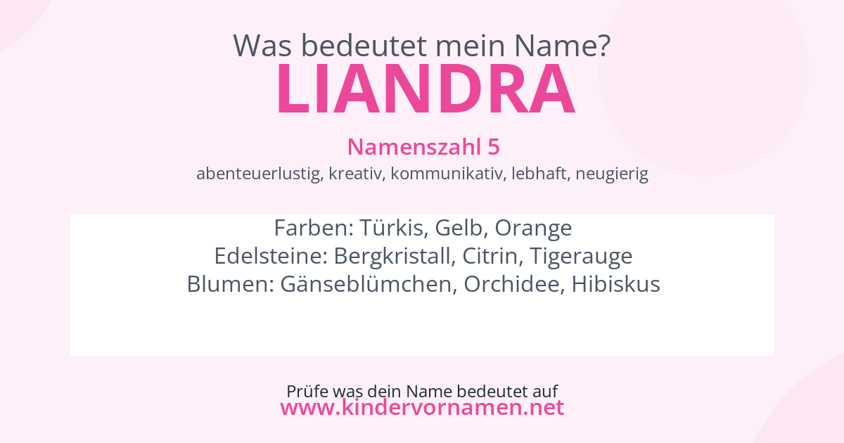 Was bedeutet der Name Liandra?