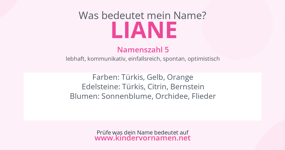 Was bedeutet der Name Liane?