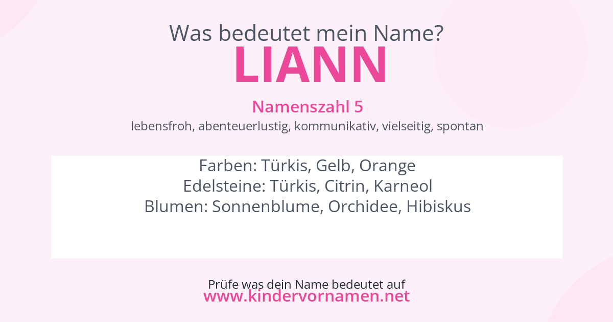 Was bedeutet der Name Liann?