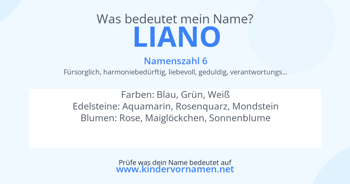 Was bedeutet der Name Liano?