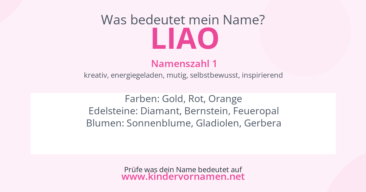 Was bedeutet der Name Liao?