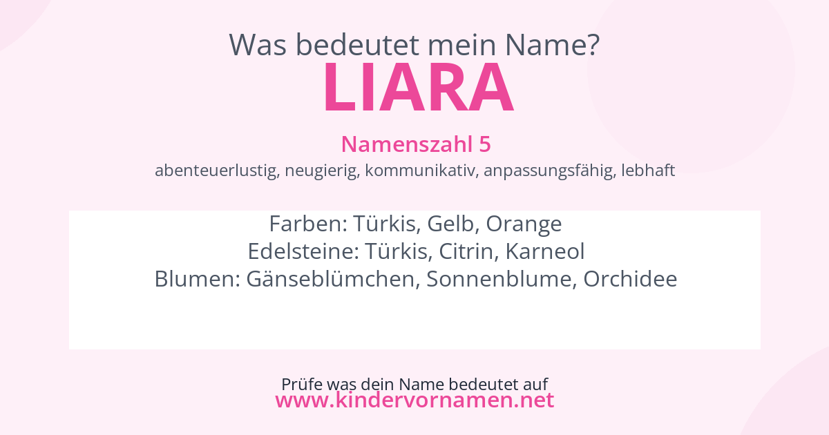 Was bedeutet der Name Liara?