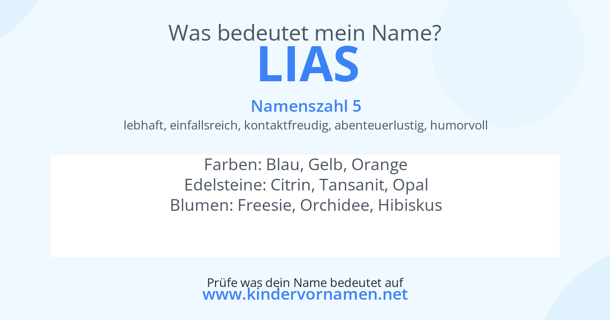 Was bedeutet der Name Lias?