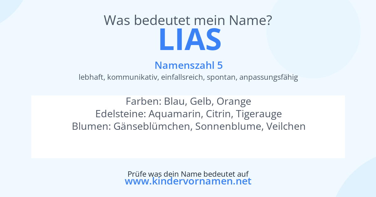 Was bedeutet der Name Lias?