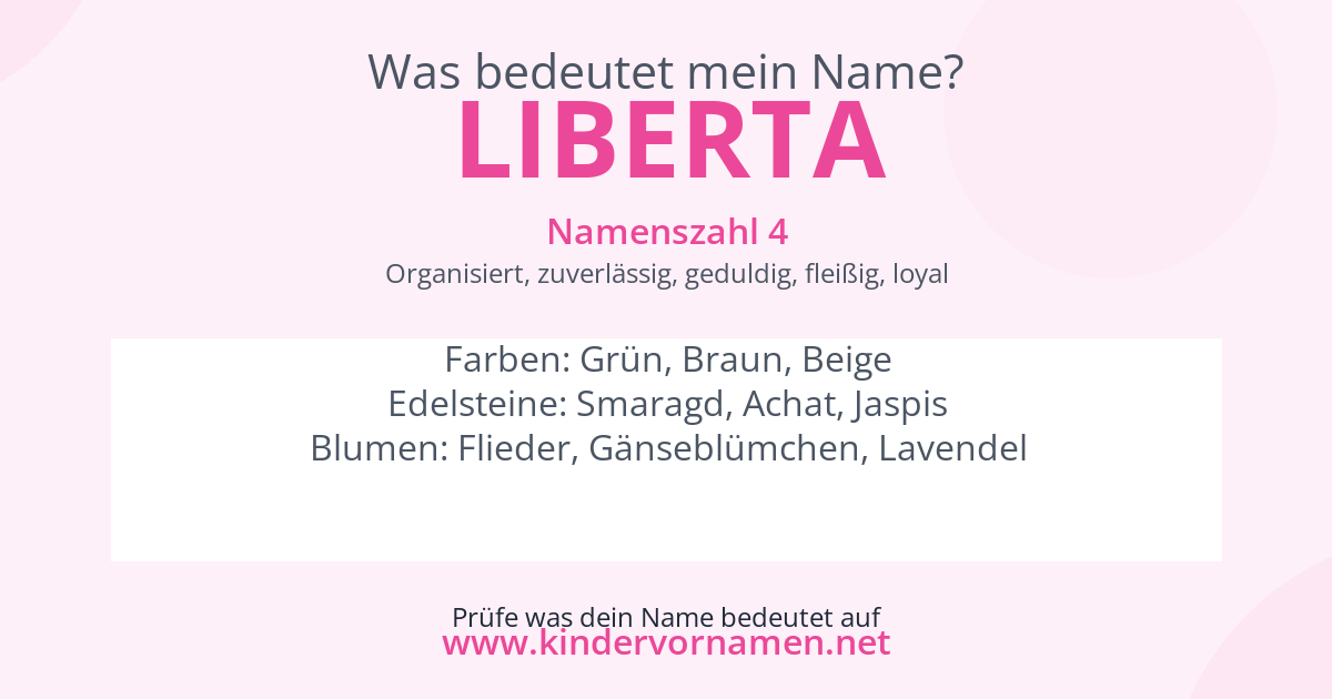 Was bedeutet der Name Liberta?