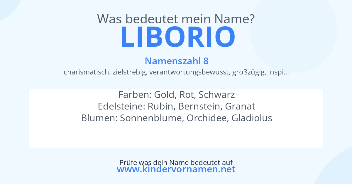 Was bedeutet der Name Liborio?