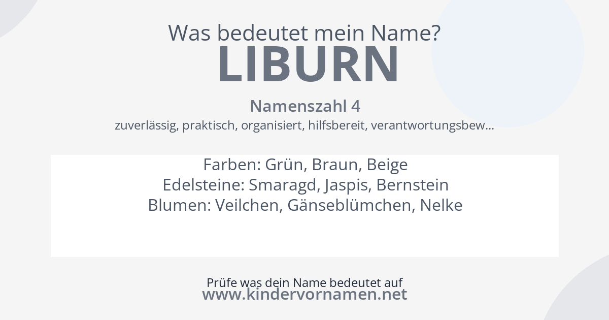 Was bedeutet der Name Liburn?