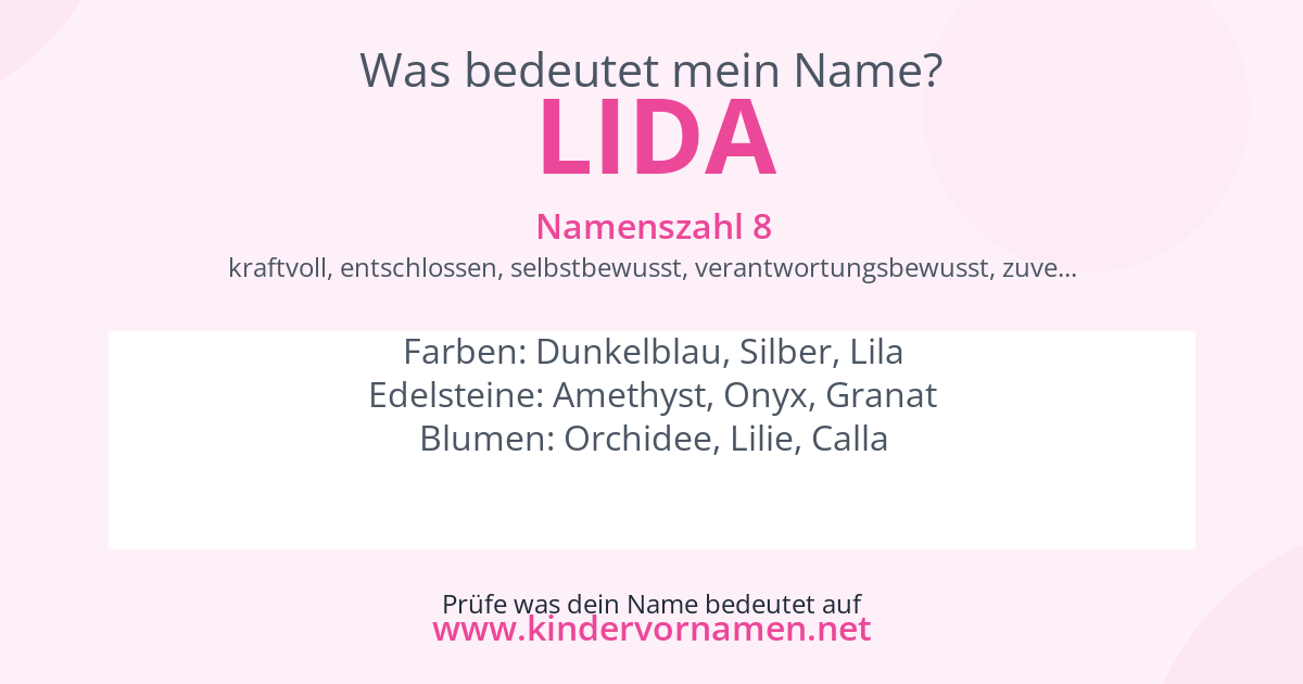 Was bedeutet der Name Lida?