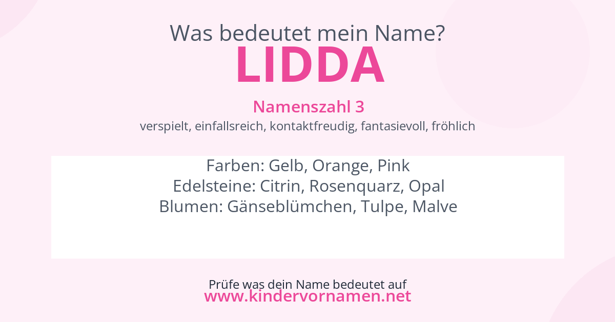 Was bedeutet der Name Lidda?