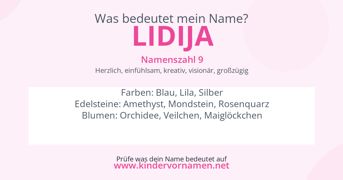 Was bedeutet der Name Lidija?