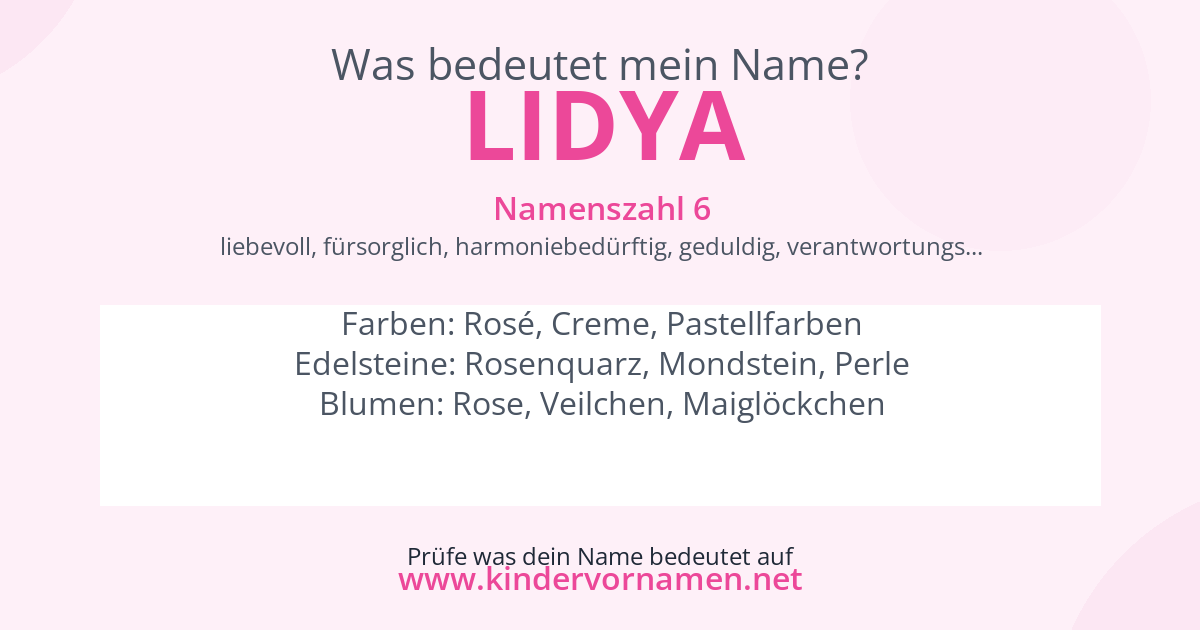 Was bedeutet der Name Lidya?