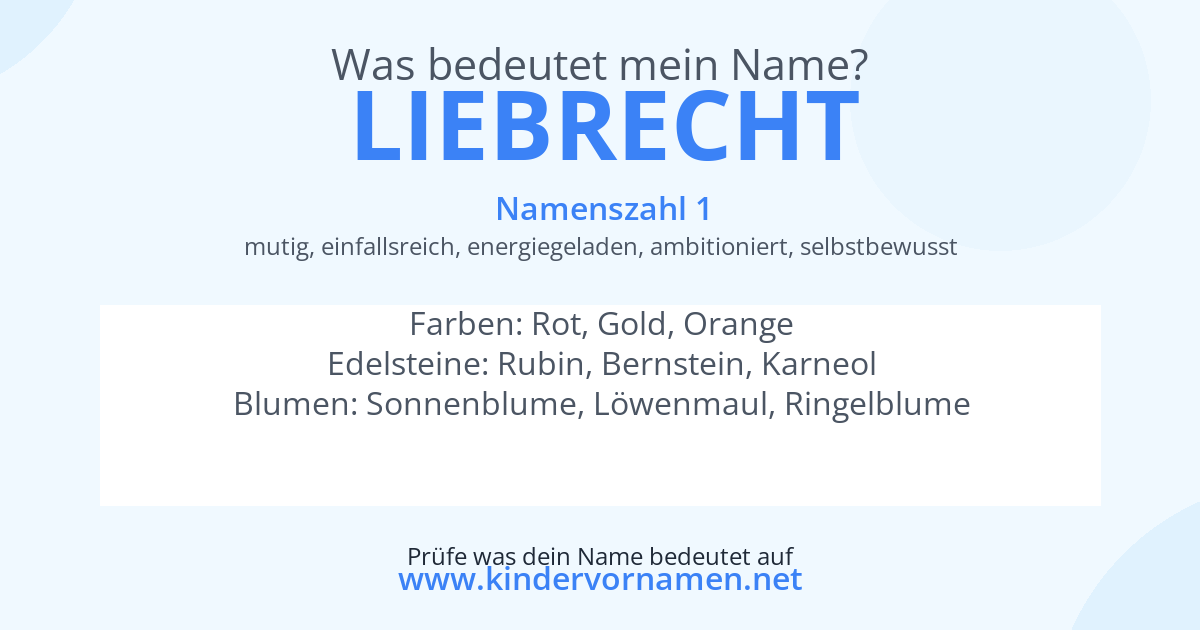 Was bedeutet der Name Liebrecht?