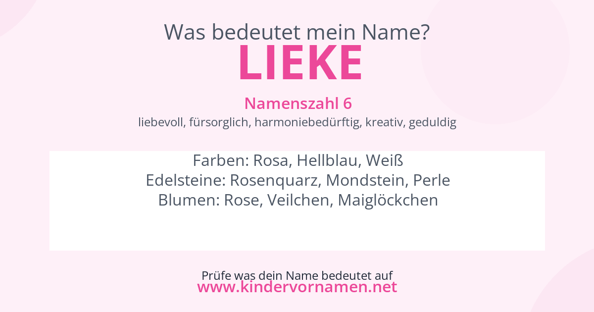 Was bedeutet der Name Lieke?