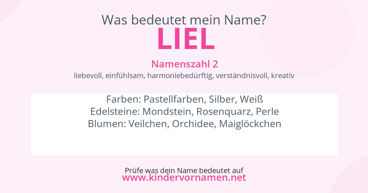 Was bedeutet der Name Liel?