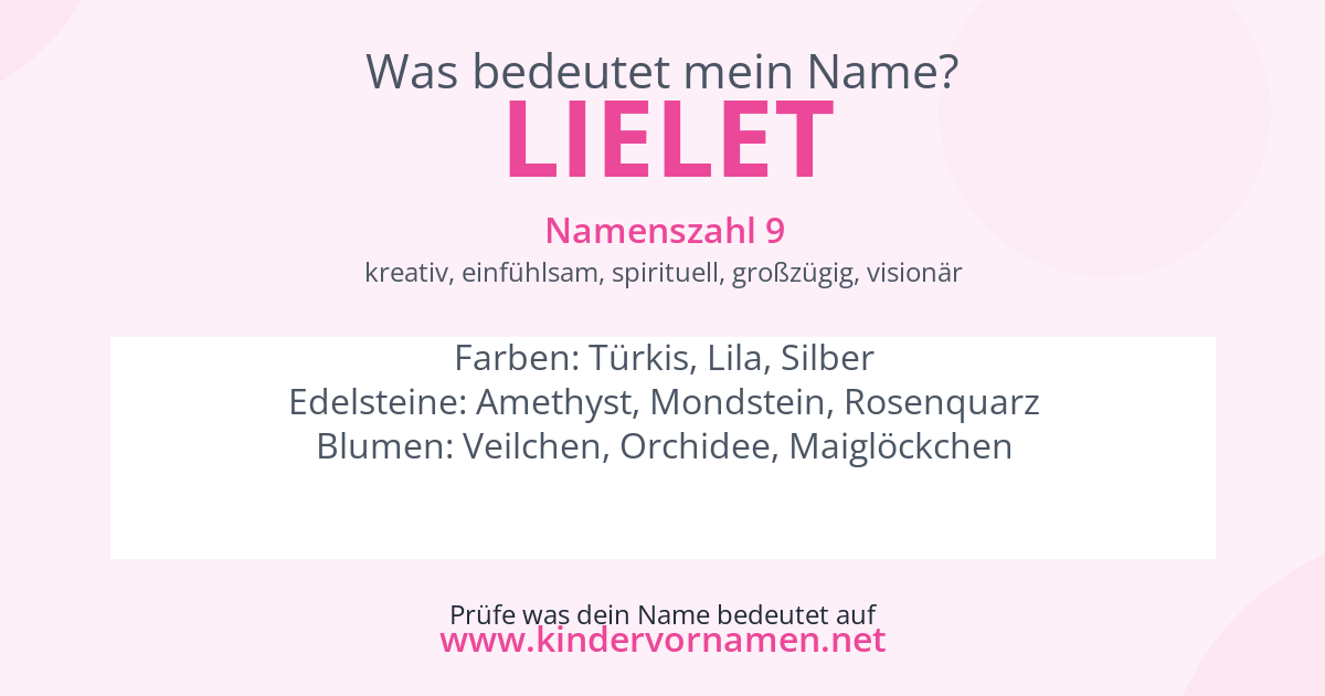 Was bedeutet der Name Lielet?