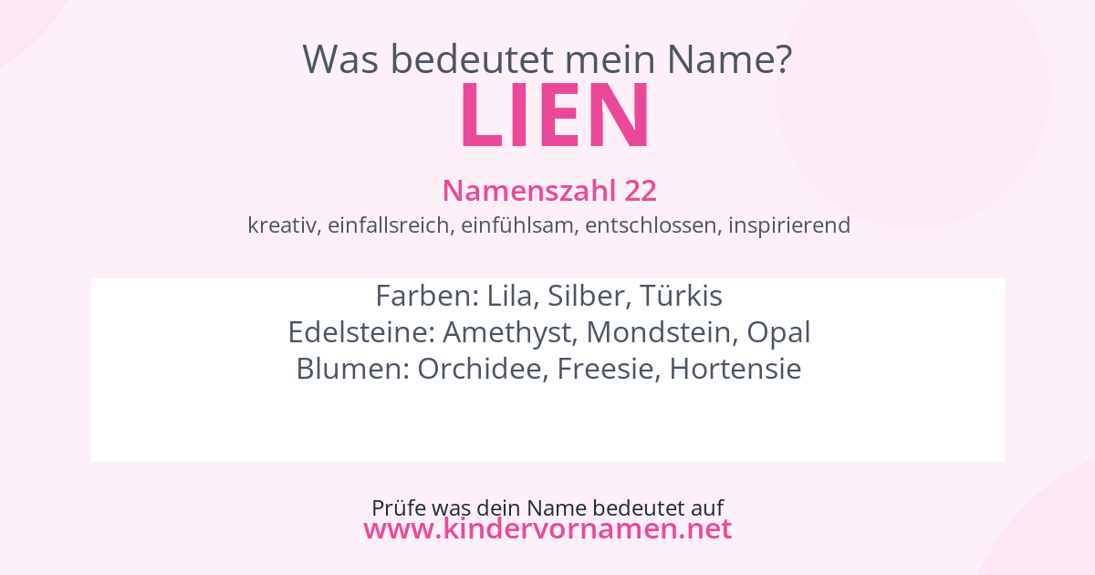 Was bedeutet der Name Lien?