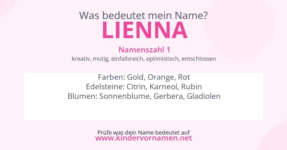 Was bedeutet der Name Lienna?