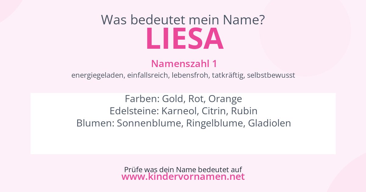 Was bedeutet der Name Liesa?