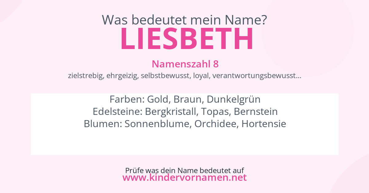 Was bedeutet der Name Liesbeth?
