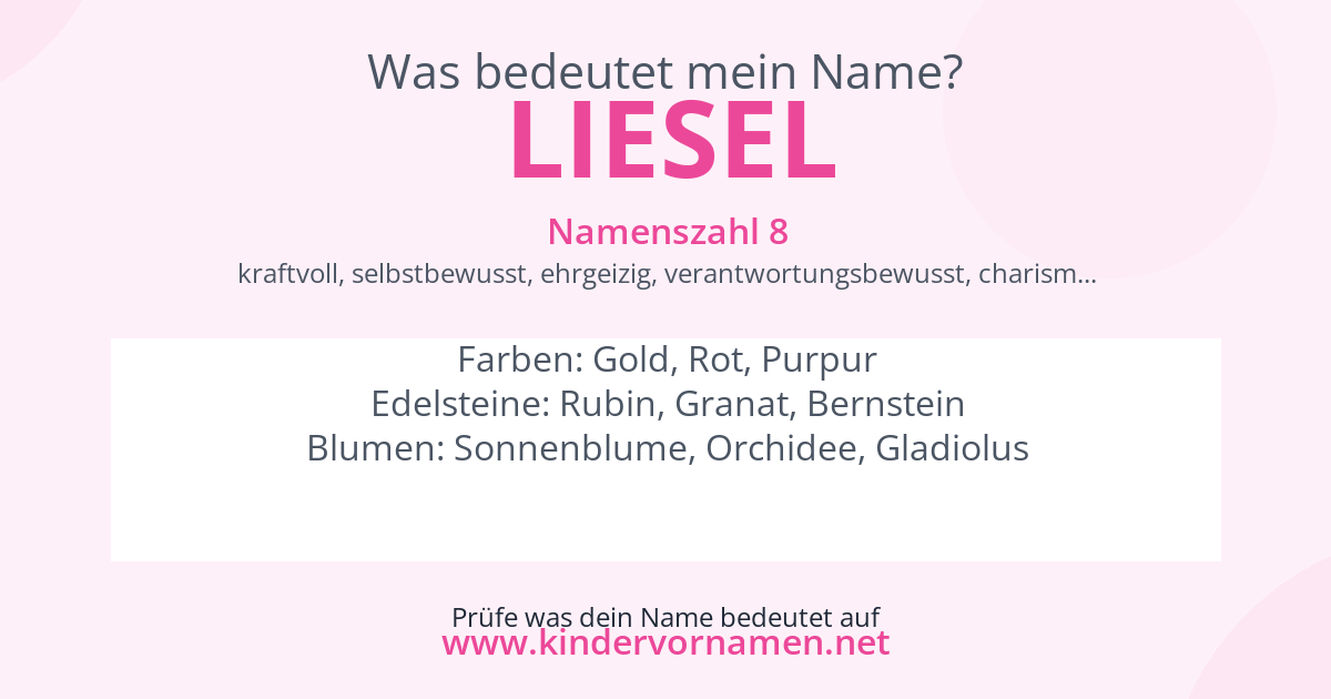 Was bedeutet der Name Liesel?