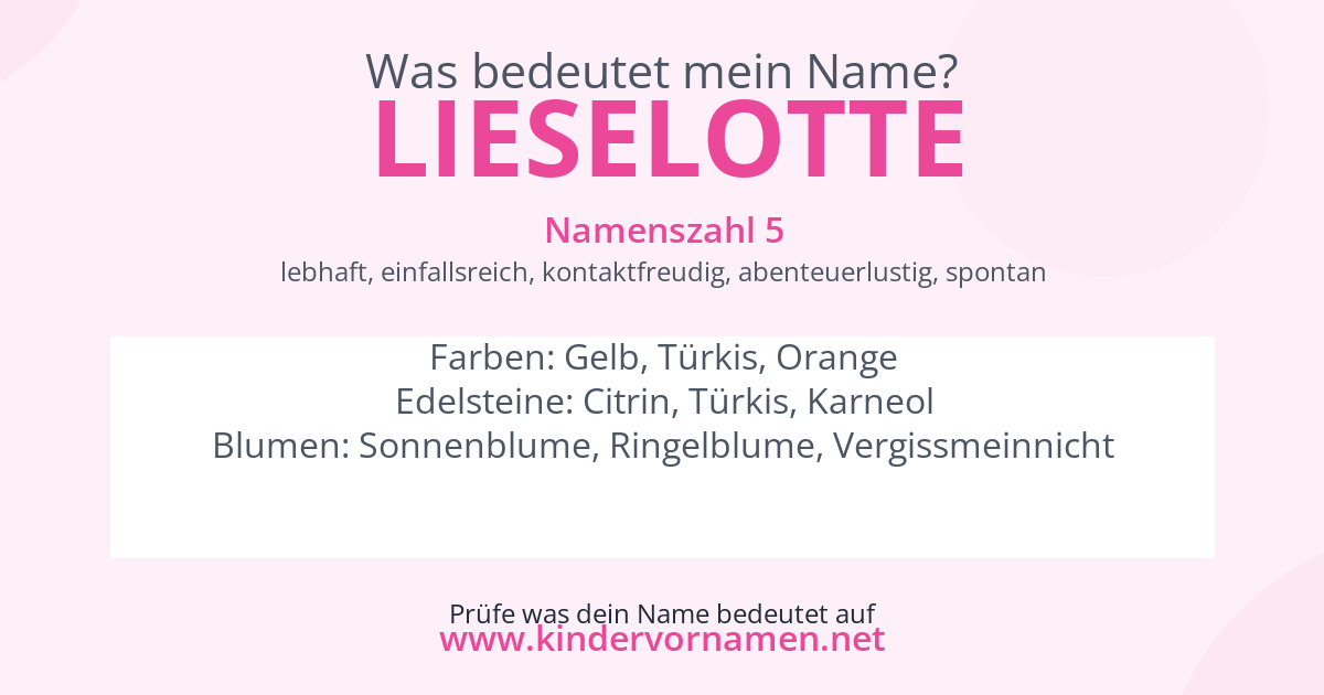 Was bedeutet der Name Lieselotte?