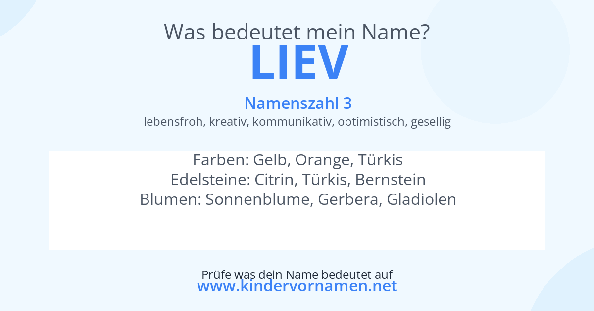Was bedeutet der Name Liev?