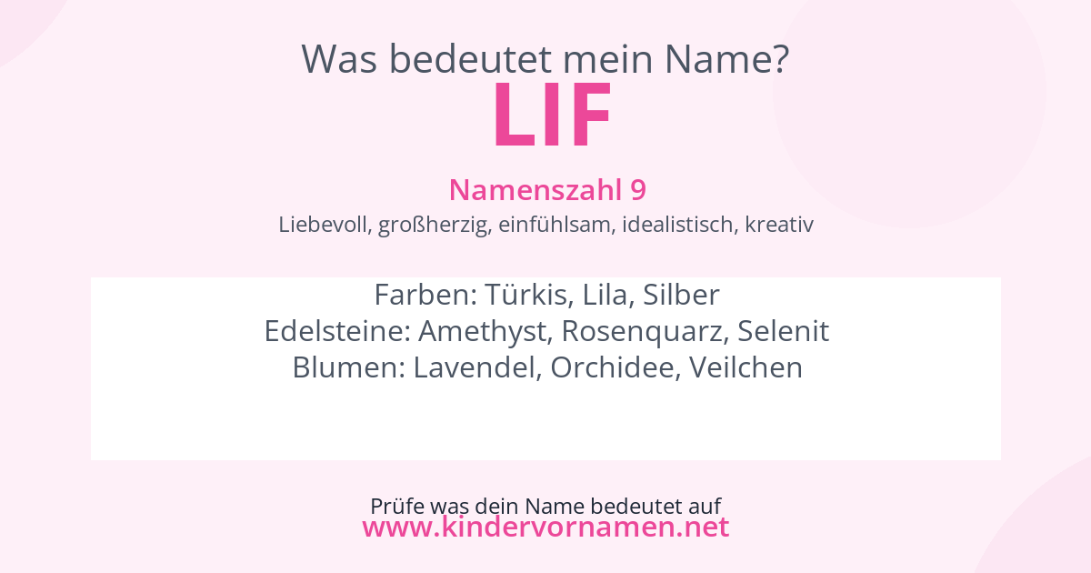 Was bedeutet der Name Lif?