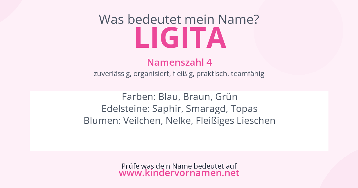 Was bedeutet der Name Ligita?
