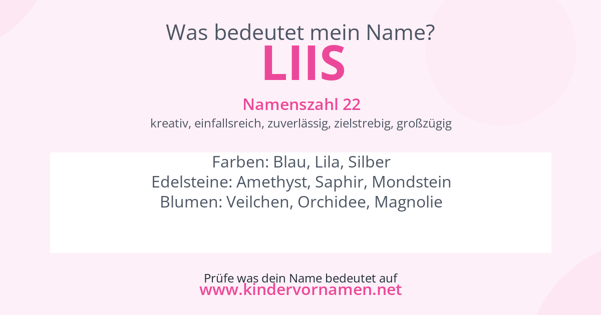 Was bedeutet der Name Liis?