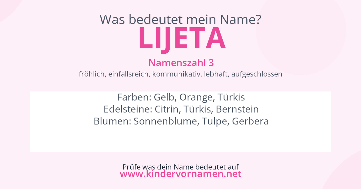 Was bedeutet der Name Lijeta?