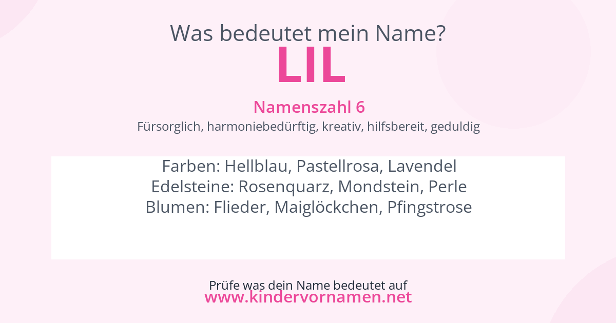 Was bedeutet der Name Lil?