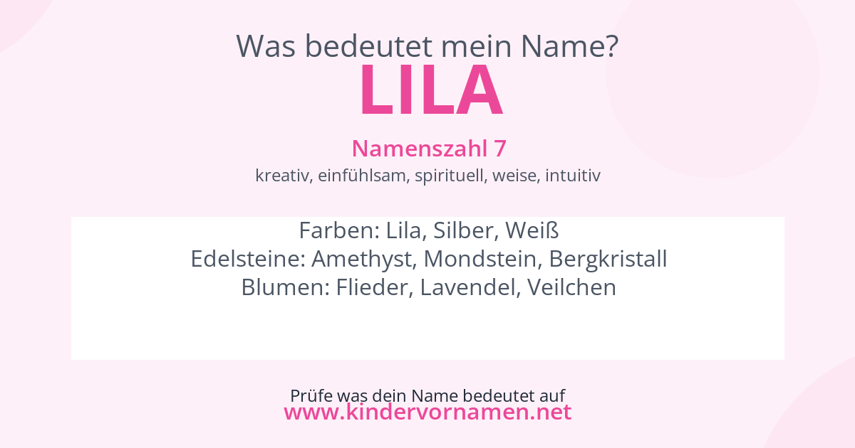 Was bedeutet der Name Lila?