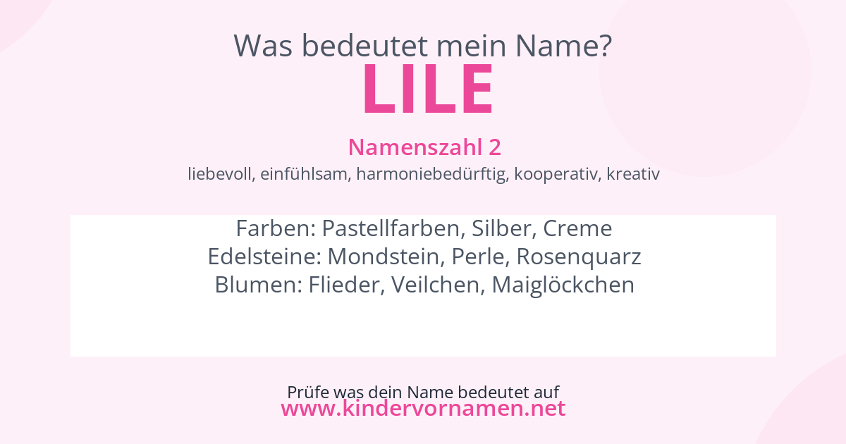 Was bedeutet der Name Lile?